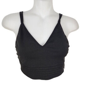 Lucky Brand Womens Seamless Comfort Bra Large Black Pull On Lounge LVD53251